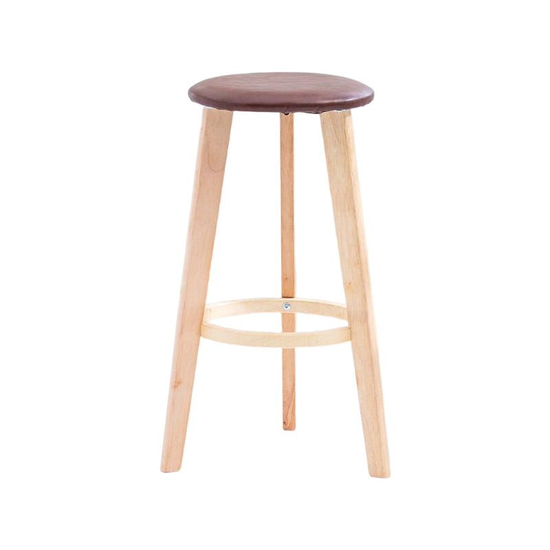 Scandinavian Backless Home Stool Matte Finish Footrest Upholstered Bar Stool Brown 1 Piece Clearhalo 'Bar Furniture' 'Bar Stools' 'bar_stools' 'furn' 'furn_bar_stools' 'Furniture' 'furniture_bar_stools' 'Kitchen & Dining Furniture' 4851403
