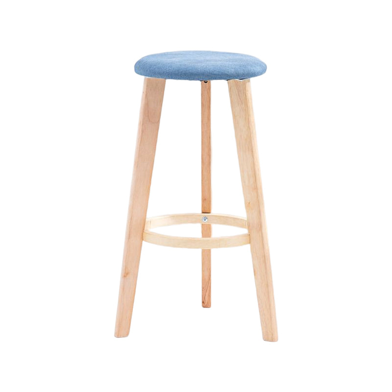 Scandinavian Backless Home Stool Matte Finish Footrest Upholstered Bar Stool Blue 1 Piece Clearhalo 'Bar Furniture' 'Bar Stools' 'bar_stools' 'furn' 'furn_bar_stools' 'Furniture' 'furniture_bar_stools' 'Kitchen & Dining Furniture' 4851406