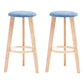 Scandinavian Backless Home Stool Matte Finish Footrest Upholstered Bar Stool Blue 2 Piece Set Clearhalo 'Bar Furniture' 'Bar Stools' 'bar_stools' 'furn' 'furn_bar_stools' 'Furniture' 'furniture_bar_stools' 'Kitchen & Dining Furniture' 4851407