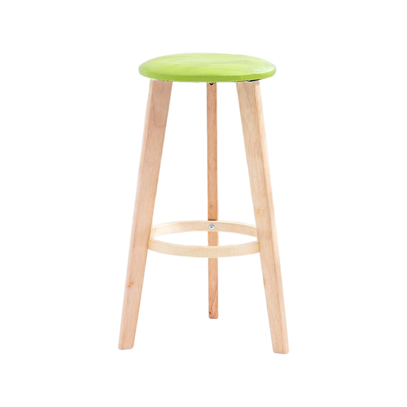 Scandinavian Backless Home Stool Matte Finish Footrest Upholstered Bar Stool Green 1 Piece Counter Stool(27"H) Clearhalo 'Bar Furniture' 'Bar Stools' 'bar_stools' 'furn' 'furn_bar_stools' 'Furniture' 'furniture_bar_stools' 'Kitchen & Dining Furniture' 4851409