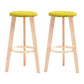 Scandinavian Backless Home Stool Matte Finish Footrest Upholstered Bar Stool Light Green 2 Piece Set Counter Stool(27"H) Clearhalo 'Bar Furniture' 'Bar Stools' 'bar_stools' 'furn' 'furn_bar_stools' 'Furniture' 'furniture_bar_stools' 'Kitchen & Dining Furniture' 4851413