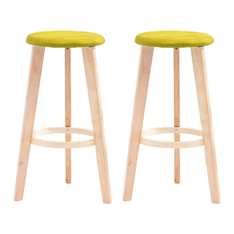 Scandinavian Backless Home Stool Matte Finish Footrest Upholstered Bar Stool Light Green 2 Piece Set Counter Stool(27"H) Clearhalo 'Bar Furniture' 'Bar Stools' 'bar_stools' 'furn' 'furn_bar_stools' 'Furniture' 'furniture_bar_stools' 'Kitchen & Dining Furniture' 4851413