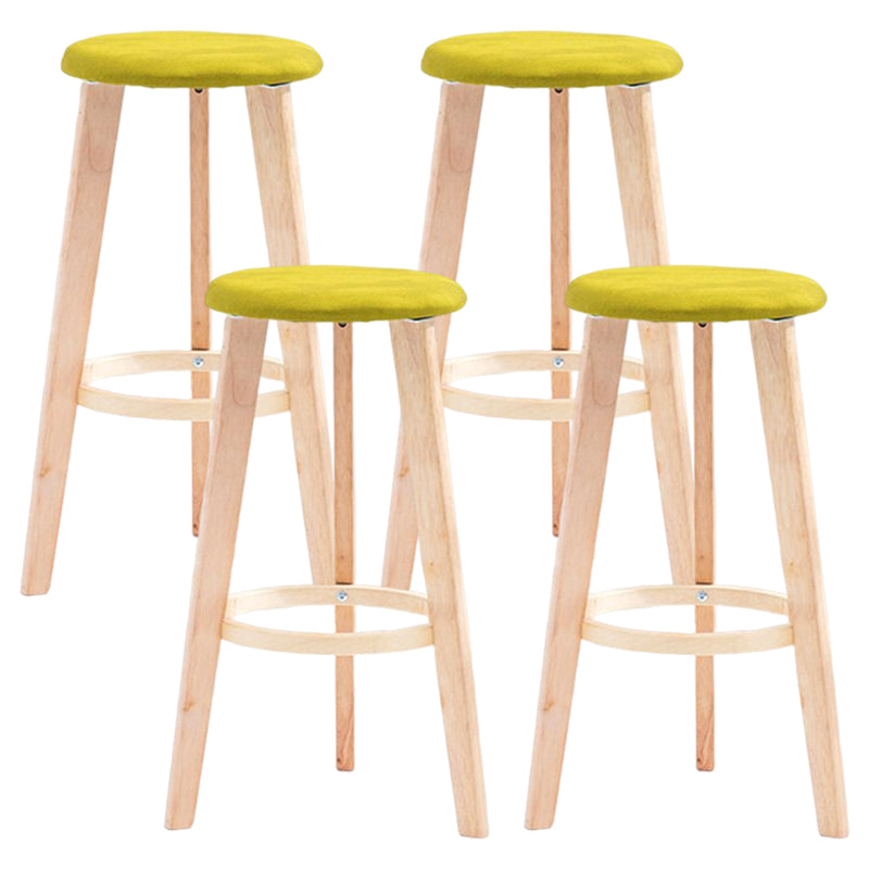 Scandinavian Backless Home Stool Matte Finish Footrest Upholstered Bar Stool Light Green 4 Piece Set Counter Stool(27"H) Clearhalo 'Bar Furniture' 'Bar Stools' 'bar_stools' 'furn' 'furn_bar_stools' 'Furniture' 'furniture_bar_stools' 'Kitchen & Dining Furniture' 4851414