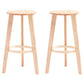 Scandinavian Backless Home Stool Matte Finish Footrest Upholstered Bar Stool Wood 2 Piece Set Counter Stool(27"H) Clearhalo 'Bar Furniture' 'Bar Stools' 'bar_stools' 'furn' 'furn_bar_stools' 'Furniture' 'furniture_bar_stools' 'Kitchen & Dining Furniture' 4851416