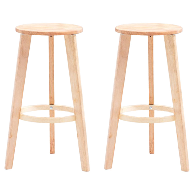 Scandinavian Backless Home Stool Matte Finish Footrest Upholstered Bar Stool Wood 2 Piece Set Counter Stool(27"H) Clearhalo 'Bar Furniture' 'Bar Stools' 'bar_stools' 'furn' 'furn_bar_stools' 'Furniture' 'furniture_bar_stools' 'Kitchen & Dining Furniture' 4851416