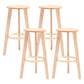 Scandinavian Backless Home Stool Matte Finish Footrest Upholstered Bar Stool Wood 4 Piece Set Counter Stool(27"H) Clearhalo 'Bar Furniture' 'Bar Stools' 'bar_stools' 'furn' 'furn_bar_stools' 'Furniture' 'furniture_bar_stools' 'Kitchen & Dining Furniture' 4851417