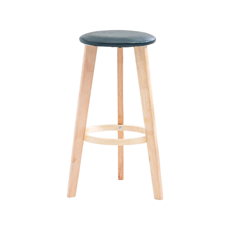 Scandinavian Backless Home Stool Matte Finish Footrest Upholstered Bar Stool Blackish Green 1 Piece Counter Stool (23.5"H) Clearhalo 'Bar Furniture' 'Bar Stools' 'bar_stools' 'furn' 'furn_bar_stools' 'Furniture' 'furniture_bar_stools' 'Kitchen & Dining Furniture' 4851421