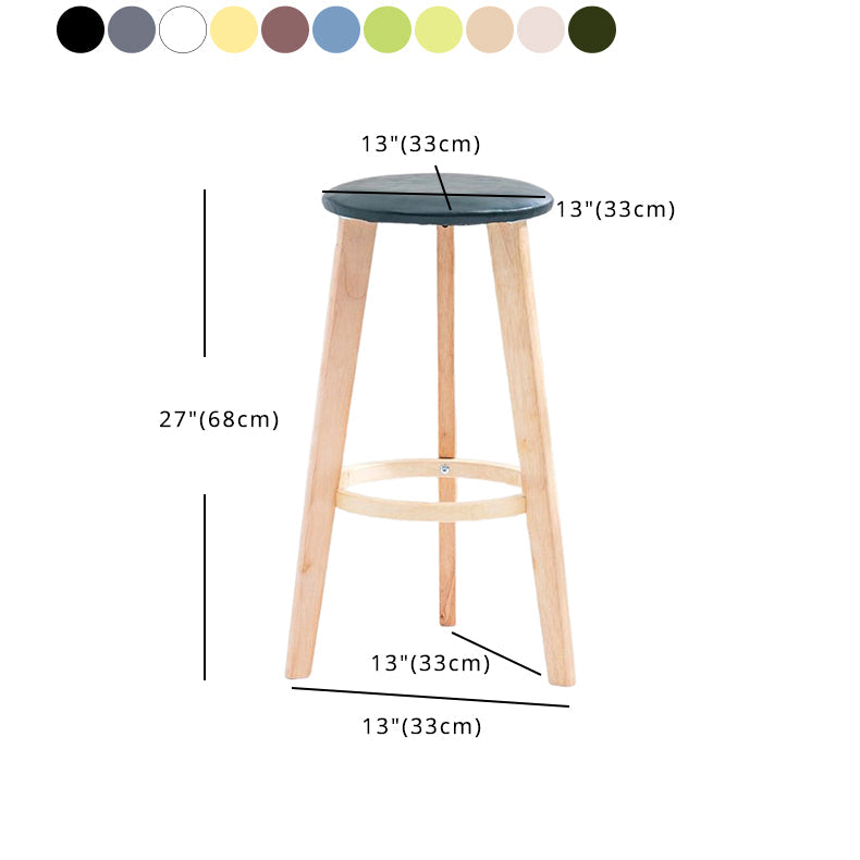 Scandinavian Backless Home Stool Matte Finish Footrest Upholstered Bar Stool Clearhalo 'Bar Furniture' 'Bar Stools' 'bar_stools' 'furn' 'furn_bar_stools' 'Furniture' 'furniture_bar_stools' 'Kitchen & Dining Furniture' 4851425