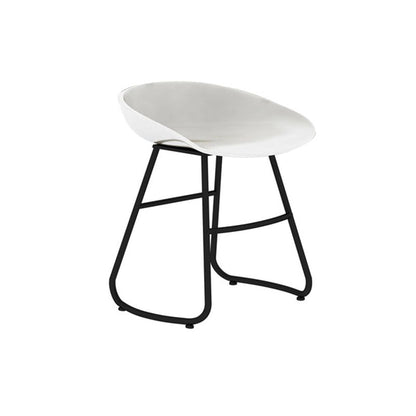 Modern Matte Finish Iron Bar Stool Footrest Milk Tea Shop Stool White 1 Piece Short Stool(18"H) Clearhalo 'Bar Furniture' 'Bar Stools' 'bar_stools' 'furn' 'furn_bar_stools' 'Furniture' 'furniture_bar_stools' 'Kitchen & Dining Furniture' 4851431