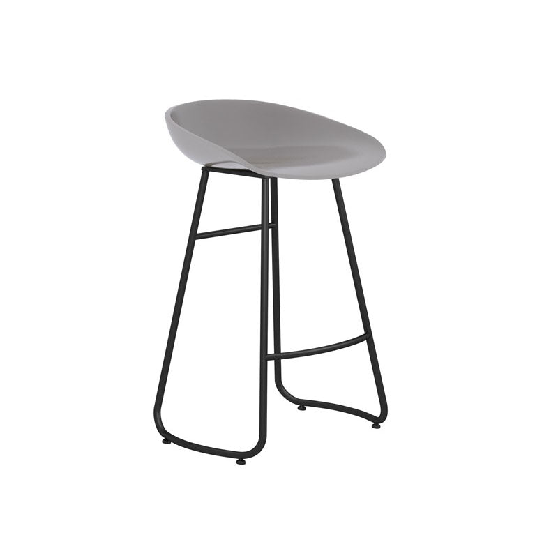 Modern Matte Finish Iron Bar Stool Footrest Milk Tea Shop Stool Grey 1 Piece Counter Stool(26"H) Clearhalo 'Bar Furniture' 'Bar Stools' 'bar_stools' 'furn' 'furn_bar_stools' 'Furniture' 'furniture_bar_stools' 'Kitchen & Dining Furniture' 4851439