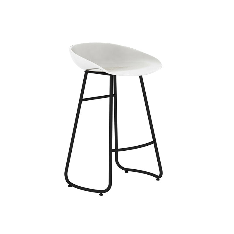 Modern Matte Finish Iron Bar Stool Footrest Milk Tea Shop Stool White 1 Piece Counter Stool(26"H) Clearhalo 'Bar Furniture' 'Bar Stools' 'bar_stools' 'furn' 'furn_bar_stools' 'Furniture' 'furniture_bar_stools' 'Kitchen & Dining Furniture' 4851443
