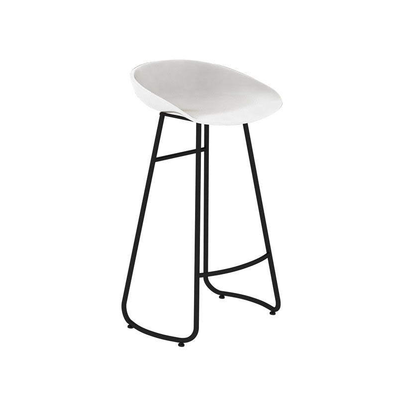 Modern Matte Finish Iron Bar Stool Footrest Milk Tea Shop Stool White 1 Piece Bar Stool(30"H) Clearhalo 'Bar Furniture' 'Bar Stools' 'bar_stools' 'furn' 'furn_bar_stools' 'Furniture' 'furniture_bar_stools' 'Kitchen & Dining Furniture' 4851449