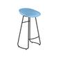 Modern Matte Finish Iron Bar Stool Footrest Milk Tea Shop Stool Blue 1 Piece Bar Stool(30"H) Clearhalo 'Bar Furniture' 'Bar Stools' 'bar_stools' 'furn' 'furn_bar_stools' 'Furniture' 'furniture_bar_stools' 'Kitchen & Dining Furniture' 4851450