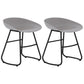 Modern Matte Finish Iron Bar Stool Footrest Milk Tea Shop Stool Grey 2 Piece Set Short Stool(18"H) Clearhalo 'Bar Furniture' 'Bar Stools' 'bar_stools' 'furn' 'furn_bar_stools' 'Furniture' 'furniture_bar_stools' 'Kitchen & Dining Furniture' 4851453