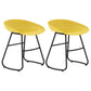 Modern Matte Finish Iron Bar Stool Footrest Milk Tea Shop Stool Yellow 2 Piece Set Short Stool(18"H) Clearhalo 'Bar Furniture' 'Bar Stools' 'bar_stools' 'furn' 'furn_bar_stools' 'Furniture' 'furniture_bar_stools' 'Kitchen & Dining Furniture' 4851458