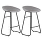 Modern Matte Finish Iron Bar Stool Footrest Milk Tea Shop Stool Grey 2 Piece Set Counter Stool(26"H) Clearhalo 'Bar Furniture' 'Bar Stools' 'bar_stools' 'furn' 'furn_bar_stools' 'Furniture' 'furniture_bar_stools' 'Kitchen & Dining Furniture' 4851459