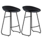 Modern Matte Finish Iron Bar Stool Footrest Milk Tea Shop Stool Black 2 Piece Set Counter Stool(26"H) Clearhalo 'Bar Furniture' 'Bar Stools' 'bar_stools' 'furn' 'furn_bar_stools' 'Furniture' 'furniture_bar_stools' 'Kitchen & Dining Furniture' 4851460