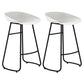 Modern Matte Finish Iron Bar Stool Footrest Milk Tea Shop Stool White 2 Piece Set Counter Stool(26"H) Clearhalo 'Bar Furniture' 'Bar Stools' 'bar_stools' 'furn' 'furn_bar_stools' 'Furniture' 'furniture_bar_stools' 'Kitchen & Dining Furniture' 4851461