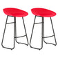 Modern Matte Finish Iron Bar Stool Footrest Milk Tea Shop Stool Red 2 Piece Set Counter Stool(26"H) Clearhalo 'Bar Furniture' 'Bar Stools' 'bar_stools' 'furn' 'furn_bar_stools' 'Furniture' 'furniture_bar_stools' 'Kitchen & Dining Furniture' 4851463