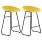 Modern Matte Finish Iron Bar Stool Footrest Milk Tea Shop Stool Yellow 2 Piece Set Counter Stool(26"H) Clearhalo 'Bar Furniture' 'Bar Stools' 'bar_stools' 'furn' 'furn_bar_stools' 'Furniture' 'furniture_bar_stools' 'Kitchen & Dining Furniture' 4851464