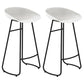 Modern Matte Finish Iron Bar Stool Footrest Milk Tea Shop Stool White 2 Piece Set Bar Stool(30"H) Clearhalo 'Bar Furniture' 'Bar Stools' 'bar_stools' 'furn' 'furn_bar_stools' 'Furniture' 'furniture_bar_stools' 'Kitchen & Dining Furniture' 4851467
