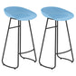 Modern Matte Finish Iron Bar Stool Footrest Milk Tea Shop Stool Blue 2 Piece Set Bar Stool(30"H) Clearhalo 'Bar Furniture' 'Bar Stools' 'bar_stools' 'furn' 'furn_bar_stools' 'Furniture' 'furniture_bar_stools' 'Kitchen & Dining Furniture' 4851468