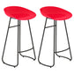 Modern Matte Finish Iron Bar Stool Footrest Milk Tea Shop Stool Red 2 Piece Set Bar Stool(30"H) Clearhalo 'Bar Furniture' 'Bar Stools' 'bar_stools' 'furn' 'furn_bar_stools' 'Furniture' 'furniture_bar_stools' 'Kitchen & Dining Furniture' 4851469