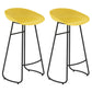 Modern Matte Finish Iron Bar Stool Footrest Milk Tea Shop Stool Yellow 2 Piece Set Bar Stool(30"H) Clearhalo 'Bar Furniture' 'Bar Stools' 'bar_stools' 'furn' 'furn_bar_stools' 'Furniture' 'furniture_bar_stools' 'Kitchen & Dining Furniture' 4851470