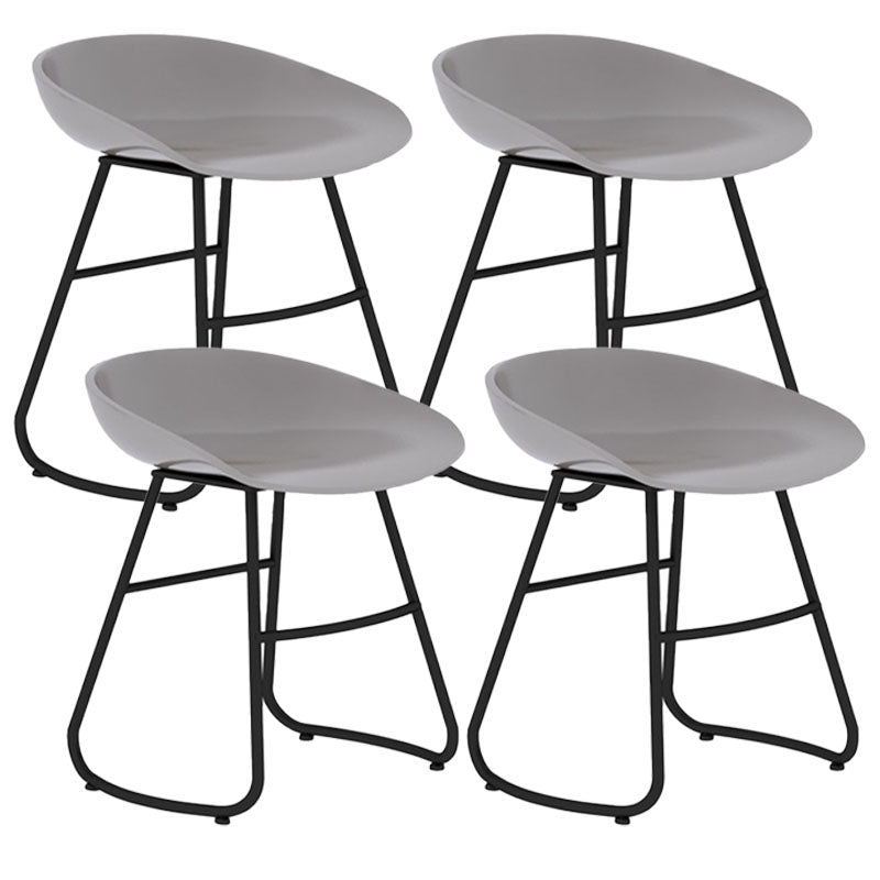 Modern Matte Finish Iron Bar Stool Footrest Milk Tea Shop Stool Grey 4 Piece Set Short Stool(18"H) Clearhalo 'Bar Furniture' 'Bar Stools' 'bar_stools' 'furn' 'furn_bar_stools' 'Furniture' 'furniture_bar_stools' 'Kitchen & Dining Furniture' 4851471