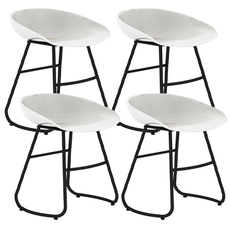 Modern Matte Finish Iron Bar Stool Footrest Milk Tea Shop Stool White 4 Piece Set Short Stool(18"H) Clearhalo 'Bar Furniture' 'Bar Stools' 'bar_stools' 'furn' 'furn_bar_stools' 'Furniture' 'furniture_bar_stools' 'Kitchen & Dining Furniture' 4851473