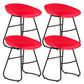 Modern Matte Finish Iron Bar Stool Footrest Milk Tea Shop Stool Red 4 Piece Set Short Stool(18"H) Clearhalo 'Bar Furniture' 'Bar Stools' 'bar_stools' 'furn' 'furn_bar_stools' 'Furniture' 'furniture_bar_stools' 'Kitchen & Dining Furniture' 4851475