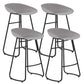 Modern Matte Finish Iron Bar Stool Footrest Milk Tea Shop Stool Grey 4 Piece Set Counter Stool(26"H) Clearhalo 'Bar Furniture' 'Bar Stools' 'bar_stools' 'furn' 'furn_bar_stools' 'Furniture' 'furniture_bar_stools' 'Kitchen & Dining Furniture' 4851477