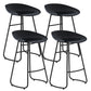 Modern Matte Finish Iron Bar Stool Footrest Milk Tea Shop Stool Black 4 Piece Set Counter Stool(26"H) Clearhalo 'Bar Furniture' 'Bar Stools' 'bar_stools' 'furn' 'furn_bar_stools' 'Furniture' 'furniture_bar_stools' 'Kitchen & Dining Furniture' 4851478