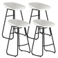 Modern Matte Finish Iron Bar Stool Footrest Milk Tea Shop Stool White 4 Piece Set Counter Stool(26"H) Clearhalo 'Bar Furniture' 'Bar Stools' 'bar_stools' 'furn' 'furn_bar_stools' 'Furniture' 'furniture_bar_stools' 'Kitchen & Dining Furniture' 4851479