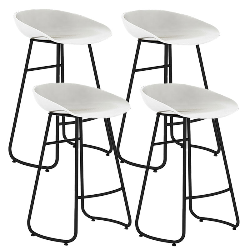 Modern Matte Finish Iron Bar Stool Footrest Milk Tea Shop Stool White 4 Piece Set Counter Stool(26"H) Clearhalo 'Bar Furniture' 'Bar Stools' 'bar_stools' 'furn' 'furn_bar_stools' 'Furniture' 'furniture_bar_stools' 'Kitchen & Dining Furniture' 4851479