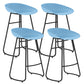 Modern Matte Finish Iron Bar Stool Footrest Milk Tea Shop Stool Blue 4 Piece Set Counter Stool(26"H) Clearhalo 'Bar Furniture' 'Bar Stools' 'bar_stools' 'furn' 'furn_bar_stools' 'Furniture' 'furniture_bar_stools' 'Kitchen & Dining Furniture' 4851480
