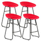 Modern Matte Finish Iron Bar Stool Footrest Milk Tea Shop Stool Red 4 Piece Set Counter Stool(26"H) Clearhalo 'Bar Furniture' 'Bar Stools' 'bar_stools' 'furn' 'furn_bar_stools' 'Furniture' 'furniture_bar_stools' 'Kitchen & Dining Furniture' 4851481