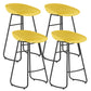 Modern Matte Finish Iron Bar Stool Footrest Milk Tea Shop Stool Yellow 4 Piece Set Counter Stool(26"H) Clearhalo 'Bar Furniture' 'Bar Stools' 'bar_stools' 'furn' 'furn_bar_stools' 'Furniture' 'furniture_bar_stools' 'Kitchen & Dining Furniture' 4851482