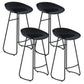 Modern Matte Finish Iron Bar Stool Footrest Milk Tea Shop Stool Black 4 Piece Set Bar Stool(30"H) Clearhalo 'Bar Furniture' 'Bar Stools' 'bar_stools' 'furn' 'furn_bar_stools' 'Furniture' 'furniture_bar_stools' 'Kitchen & Dining Furniture' 4851484