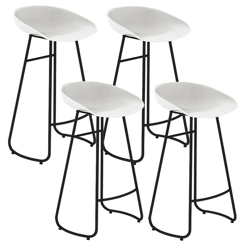 Modern Matte Finish Iron Bar Stool Footrest Milk Tea Shop Stool White 4 Piece Set Bar Stool(30"H) Clearhalo 'Bar Furniture' 'Bar Stools' 'bar_stools' 'furn' 'furn_bar_stools' 'Furniture' 'furniture_bar_stools' 'Kitchen & Dining Furniture' 4851485