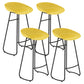 Modern Matte Finish Iron Bar Stool Footrest Milk Tea Shop Stool Yellow 4 Piece Set Bar Stool(30"H) Clearhalo 'Bar Furniture' 'Bar Stools' 'bar_stools' 'furn' 'furn_bar_stools' 'Furniture' 'furniture_bar_stools' 'Kitchen & Dining Furniture' 4851488