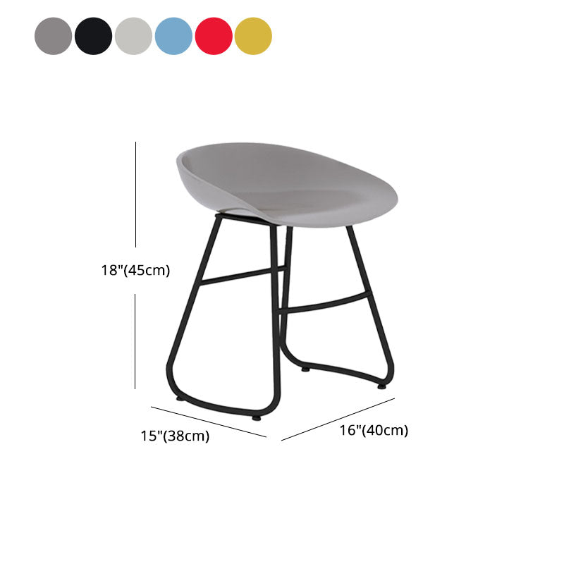 Modern Matte Finish Iron Bar Stool Footrest Milk Tea Shop Stool Clearhalo 'Bar Furniture' 'Bar Stools' 'bar_stools' 'furn' 'furn_bar_stools' 'Furniture' 'furniture_bar_stools' 'Kitchen & Dining Furniture' 4851489