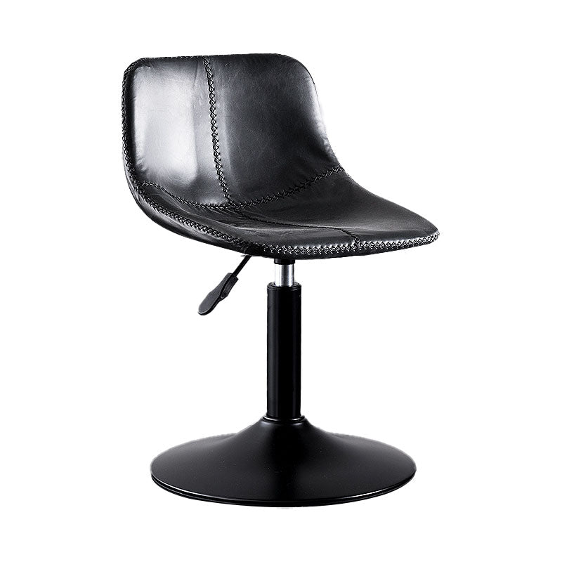 Contemporary Adjustable Height Home Stool Matte Finish Leather Barstool Textured Black 1 Piece Clearhalo 'Bar Furniture' 'Bar Stools' 'bar_stools' 'furn' 'furn_bar_stools' 'Furniture' 'furniture_bar_stools' 'Kitchen & Dining Furniture' 4851493