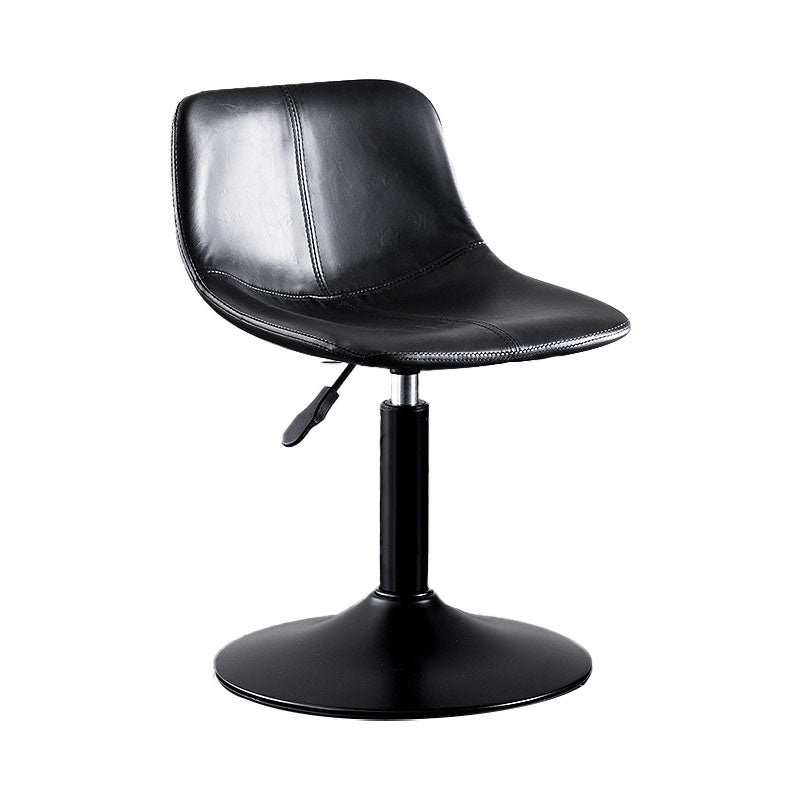 Contemporary Adjustable Height Home Stool Matte Finish Leather Barstool Gloss Black 1 Piece Clearhalo 'Bar Furniture' 'Bar Stools' 'bar_stools' 'furn' 'furn_bar_stools' 'Furniture' 'furniture_bar_stools' 'Kitchen & Dining Furniture' 4851495