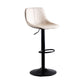 Contemporary Adjustable Height Home Stool Matte Finish Leather Barstool Off-White 1 Piece Clearhalo 'Bar Furniture' 'Bar Stools' 'bar_stools' 'furn' 'furn_bar_stools' 'Furniture' 'furniture_bar_stools' 'Kitchen & Dining Furniture' 4851511