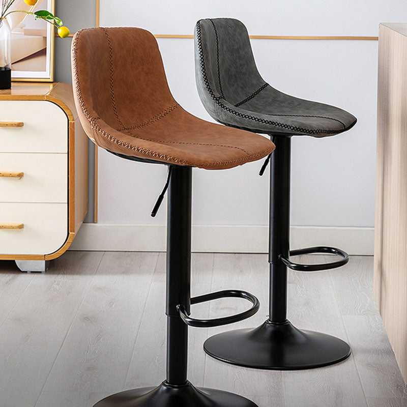 Contemporary Adjustable Height Home Stool Matte Finish Leather Barstool Clearhalo 'Bar Furniture' 'Bar Stools' 'bar_stools' 'furn' 'furn_bar_stools' 'Furniture' 'furniture_bar_stools' 'Kitchen & Dining Furniture' 4851512