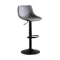 Contemporary Adjustable Height Home Stool Matte Finish Leather Barstool Grey 1 Piece Clearhalo 'Bar Furniture' 'Bar Stools' 'bar_stools' 'furn' 'furn_bar_stools' 'Furniture' 'furniture_bar_stools' 'Kitchen & Dining Furniture' 4851514