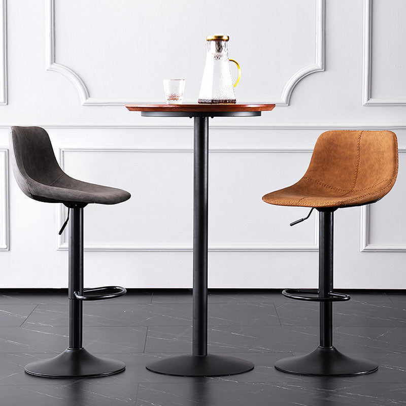 Contemporary Adjustable Height Home Stool Matte Finish Leather Barstool Clearhalo 'Bar Furniture' 'Bar Stools' 'bar_stools' 'furn' 'furn_bar_stools' 'Furniture' 'furniture_bar_stools' 'Kitchen & Dining Furniture' 4851517