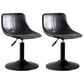 Contemporary Adjustable Height Home Stool Matte Finish Leather Barstool Textured Black 2 Piece Set Clearhalo 'Bar Furniture' 'Bar Stools' 'bar_stools' 'furn' 'furn_bar_stools' 'Furniture' 'furniture_bar_stools' 'Kitchen & Dining Furniture' 4851519