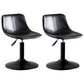 Contemporary Adjustable Height Home Stool Matte Finish Leather Barstool Gloss Black 2 Piece Set Clearhalo 'Bar Furniture' 'Bar Stools' 'bar_stools' 'furn' 'furn_bar_stools' 'Furniture' 'furniture_bar_stools' 'Kitchen & Dining Furniture' 4851520